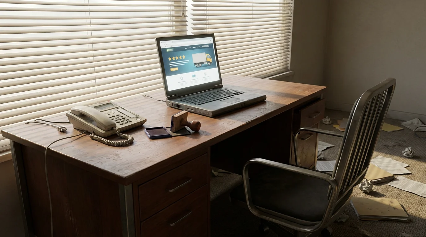 Брошенный офис с ноутбуком и рейтингом — купленная репутация на бирже грузоперевозок