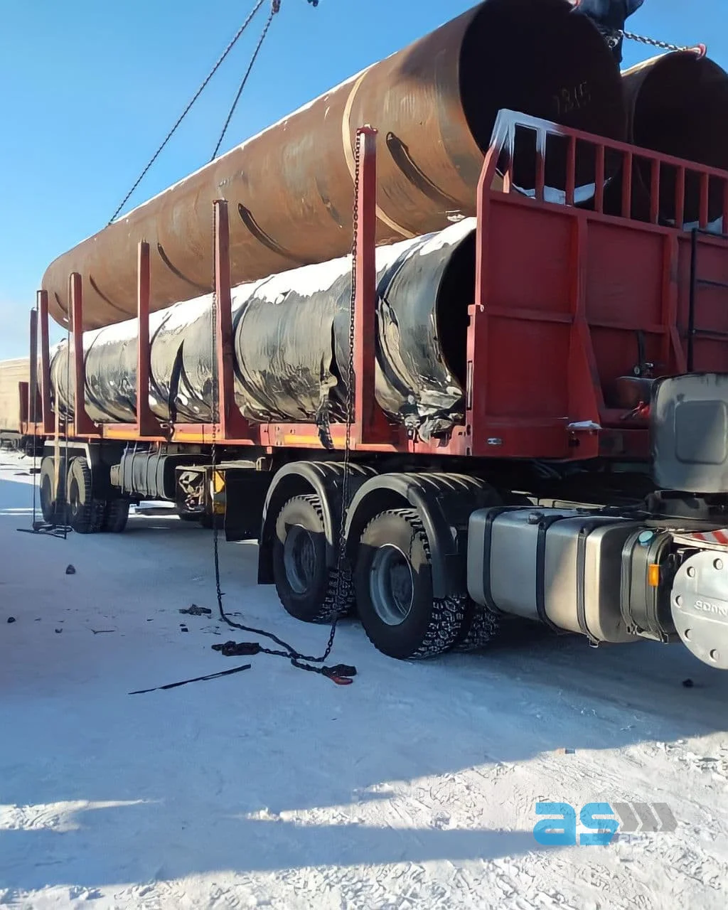 перевозка труб большого диаметра